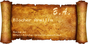 Blocher Armilla névjegykártya